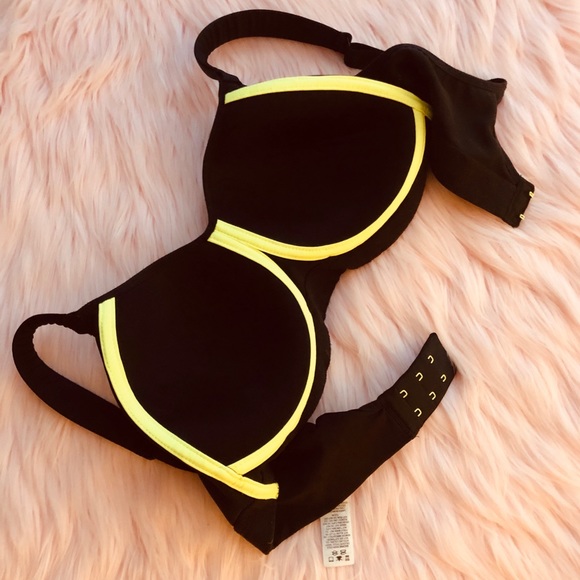 Nike Dri Hit Women’s Pro Sports Bra Black & Neon - Picture 5 of 7